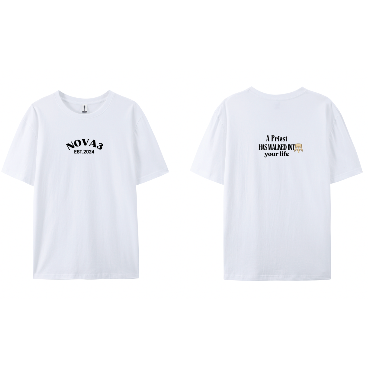 Adults T-Shirt - 'A Priest Has Walked Into Your Life" - E4